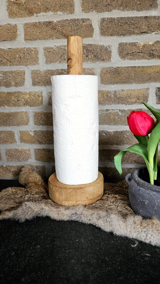 Houten keukenrol houder