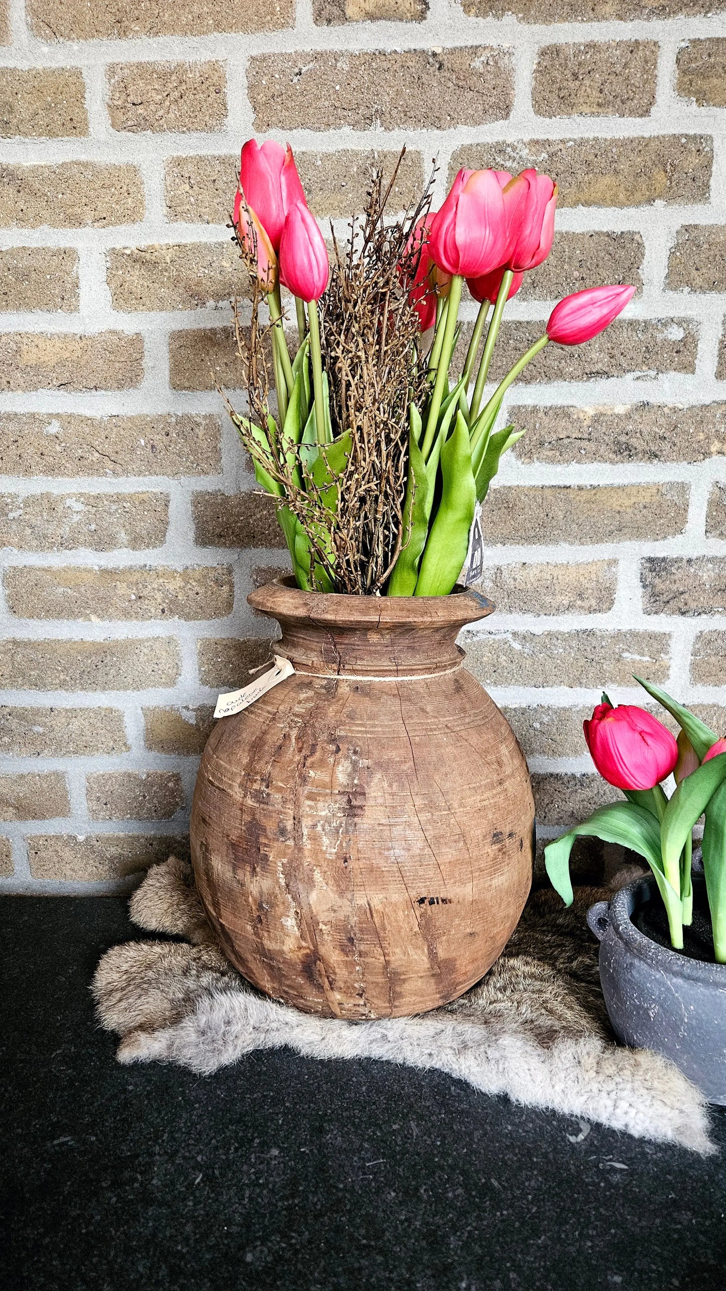 Houten Nepalese pot O zo sfeervol