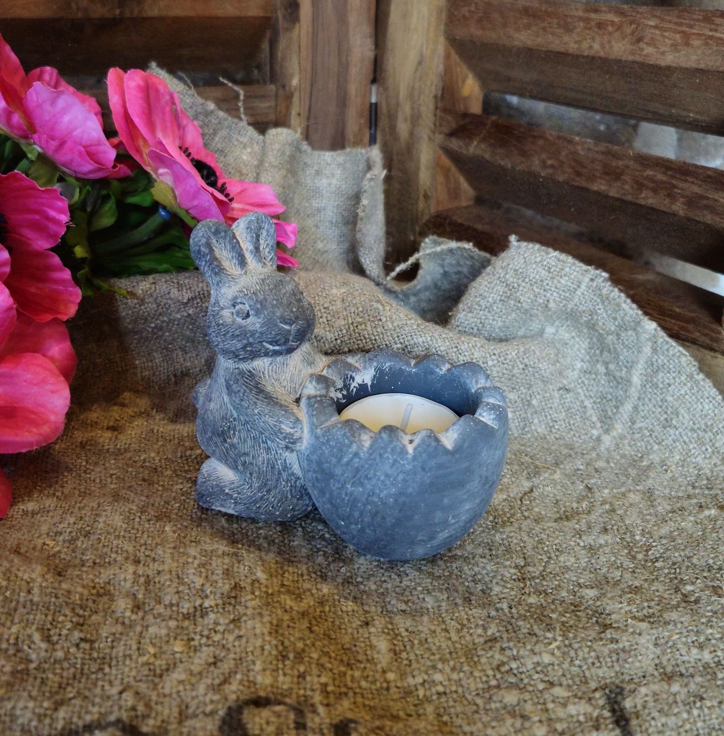 Konijn met waxinelicht houder O zo sfeervol