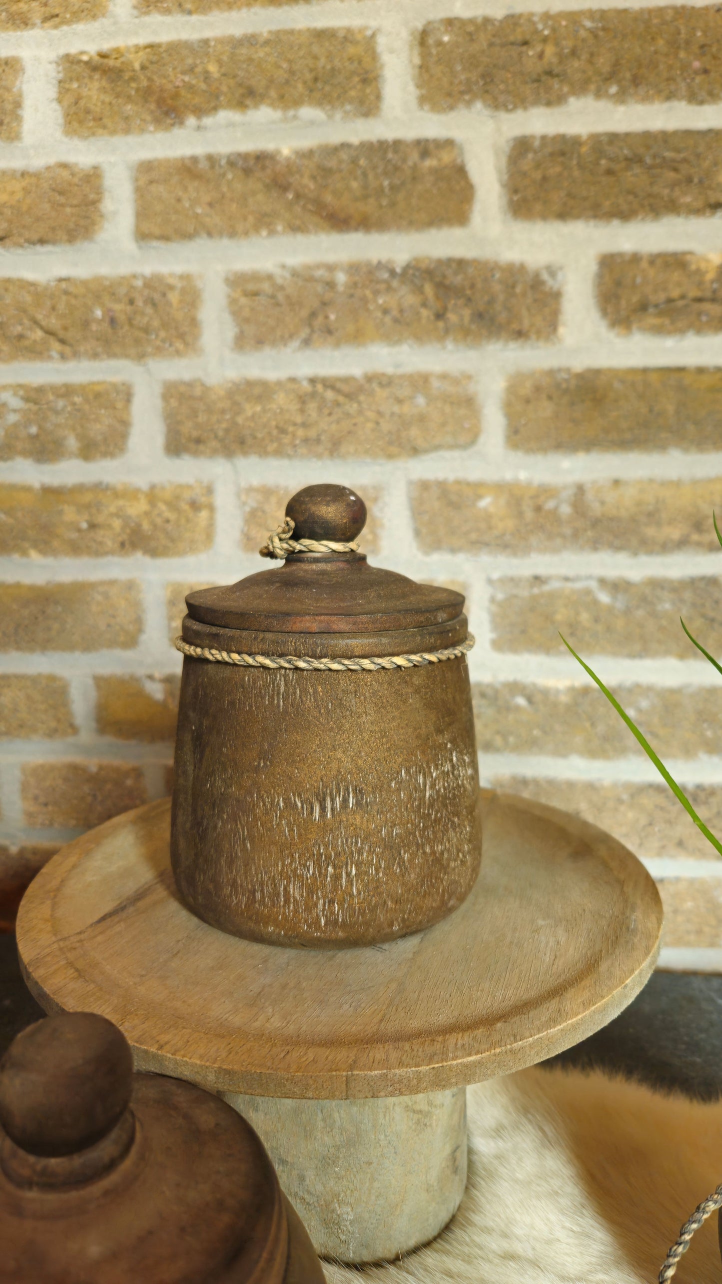 Houten potten met deksel
