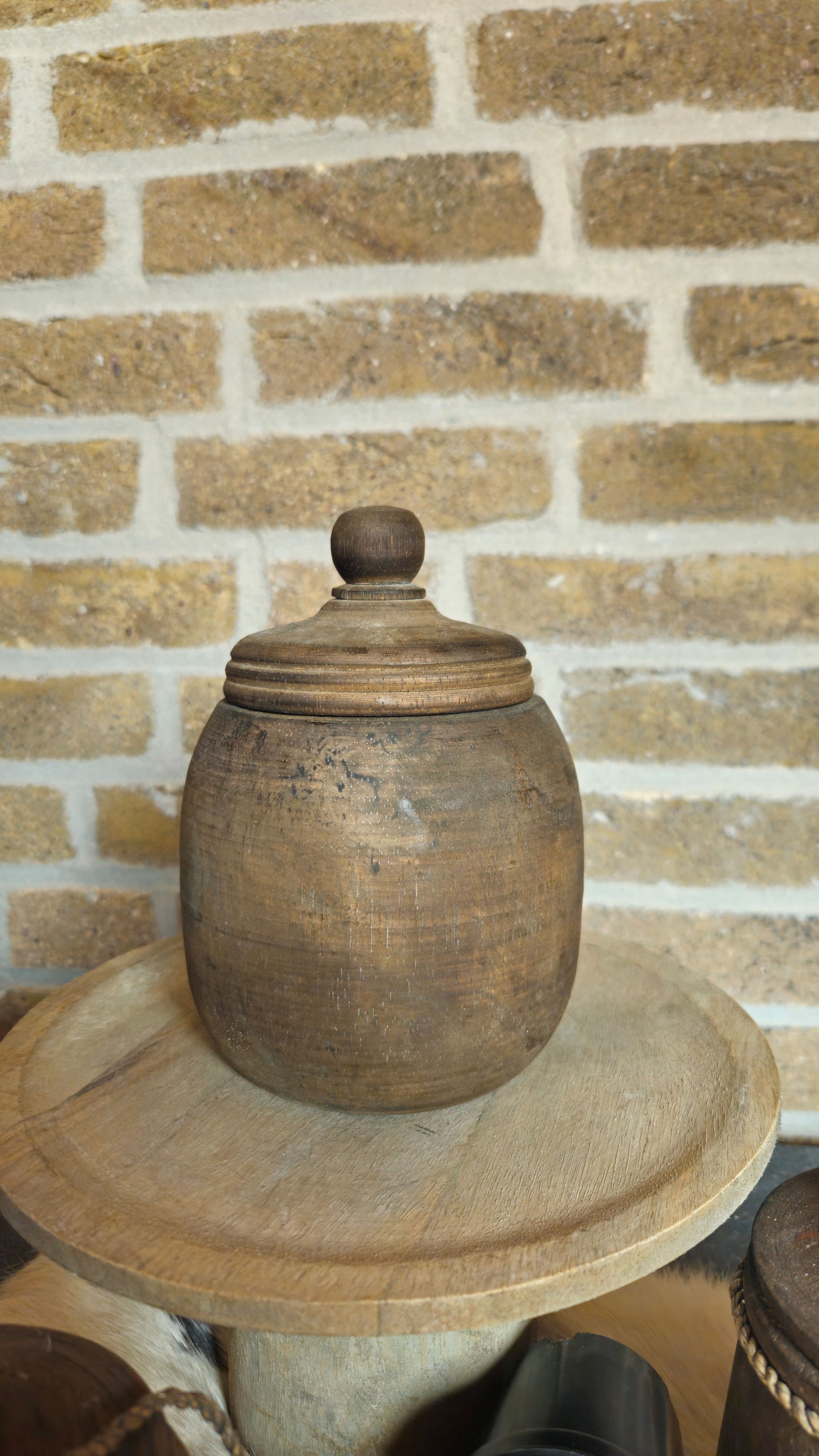 Houten potten met deksel
