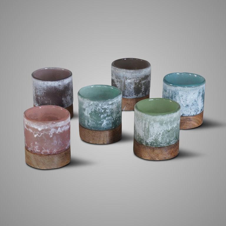 Brynxz Tealight with Woodenbase Paars S - Brynxz Online By O zo sfeervol