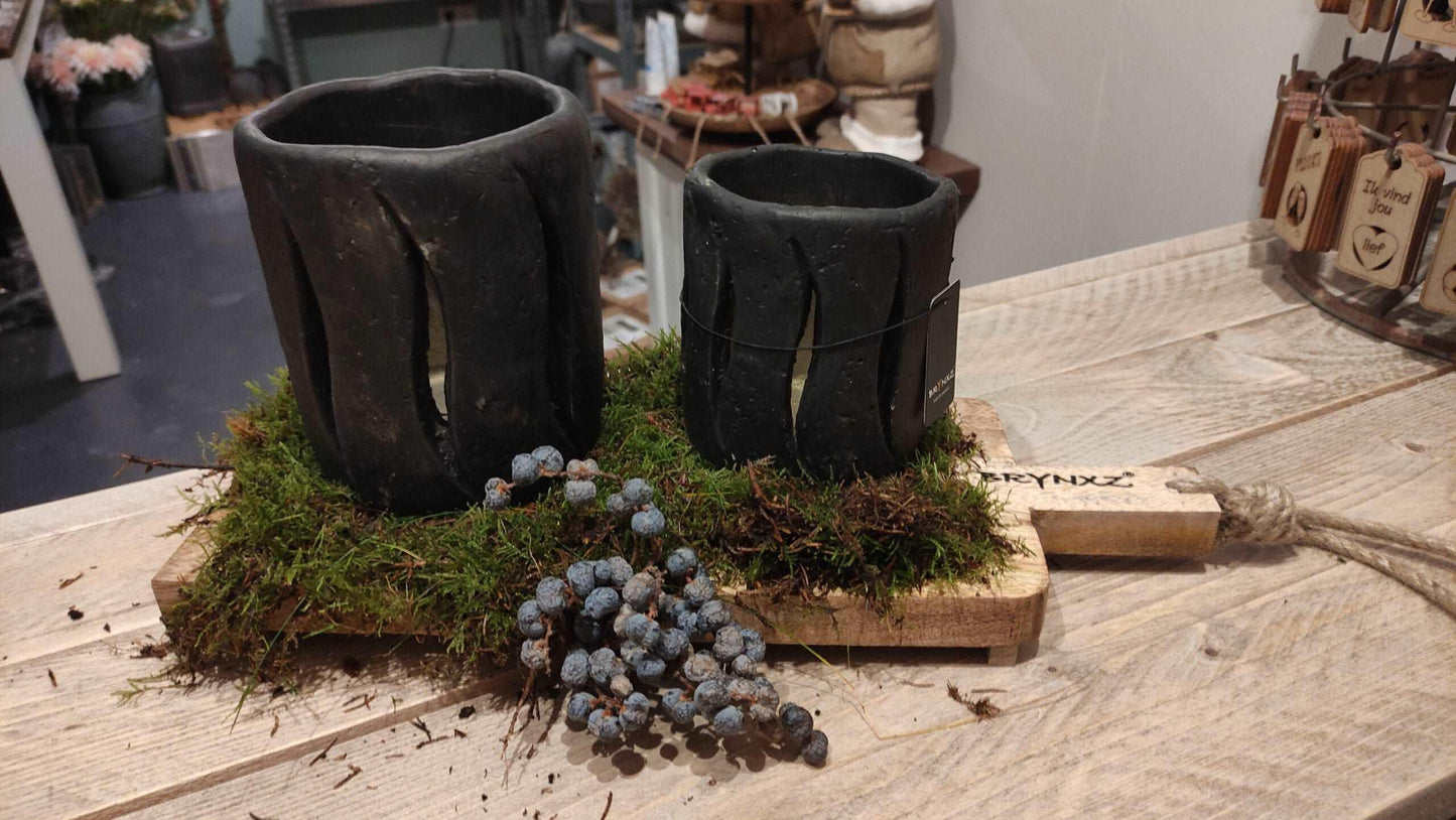 Brynxz Tealightholder Cylinder Black L - Brynxz Online By O zo sfeervol