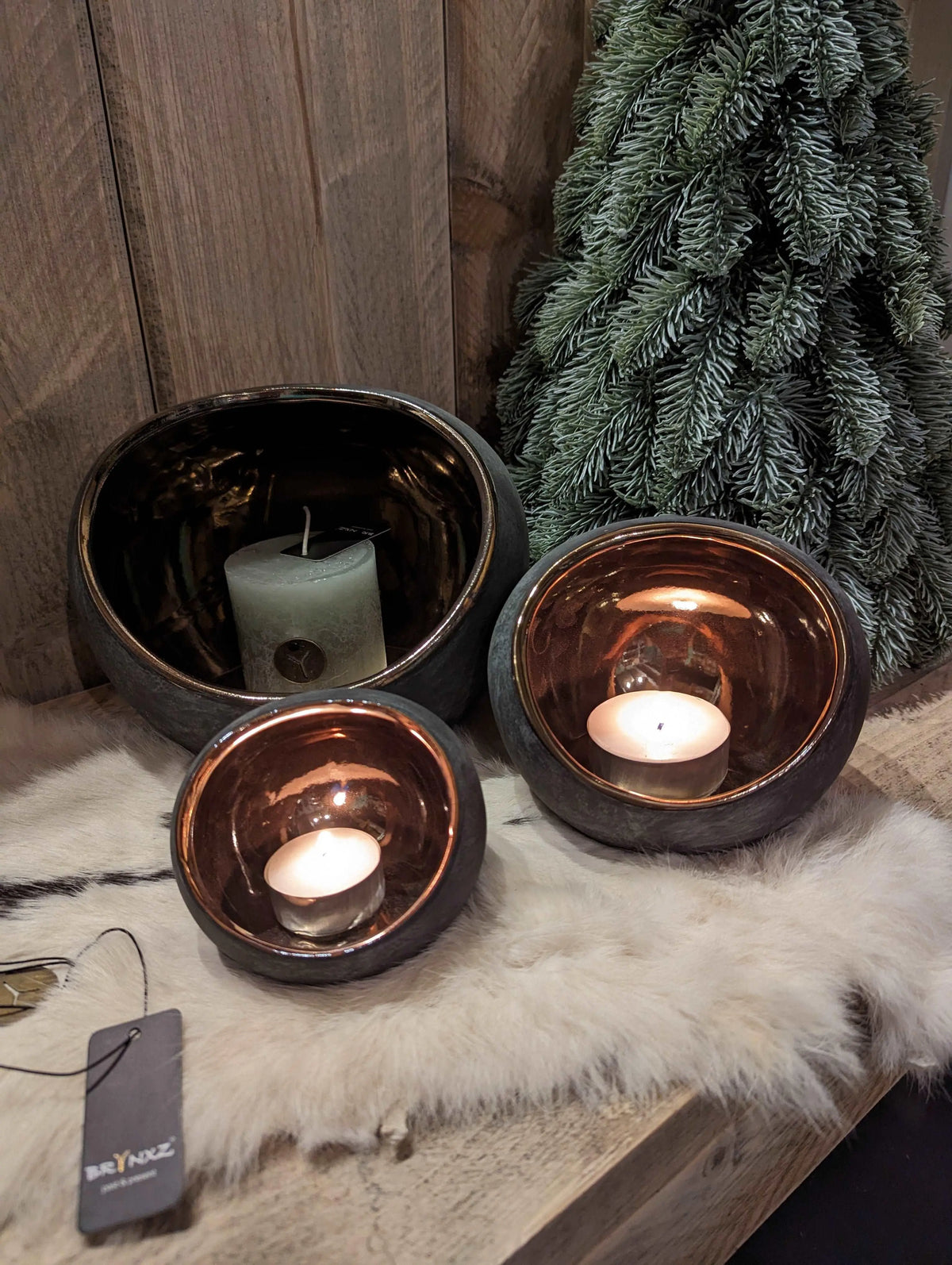 Brynxz Home of Tealights Gold L – Aardewerk Kandelaar | Brynxzonline.nl