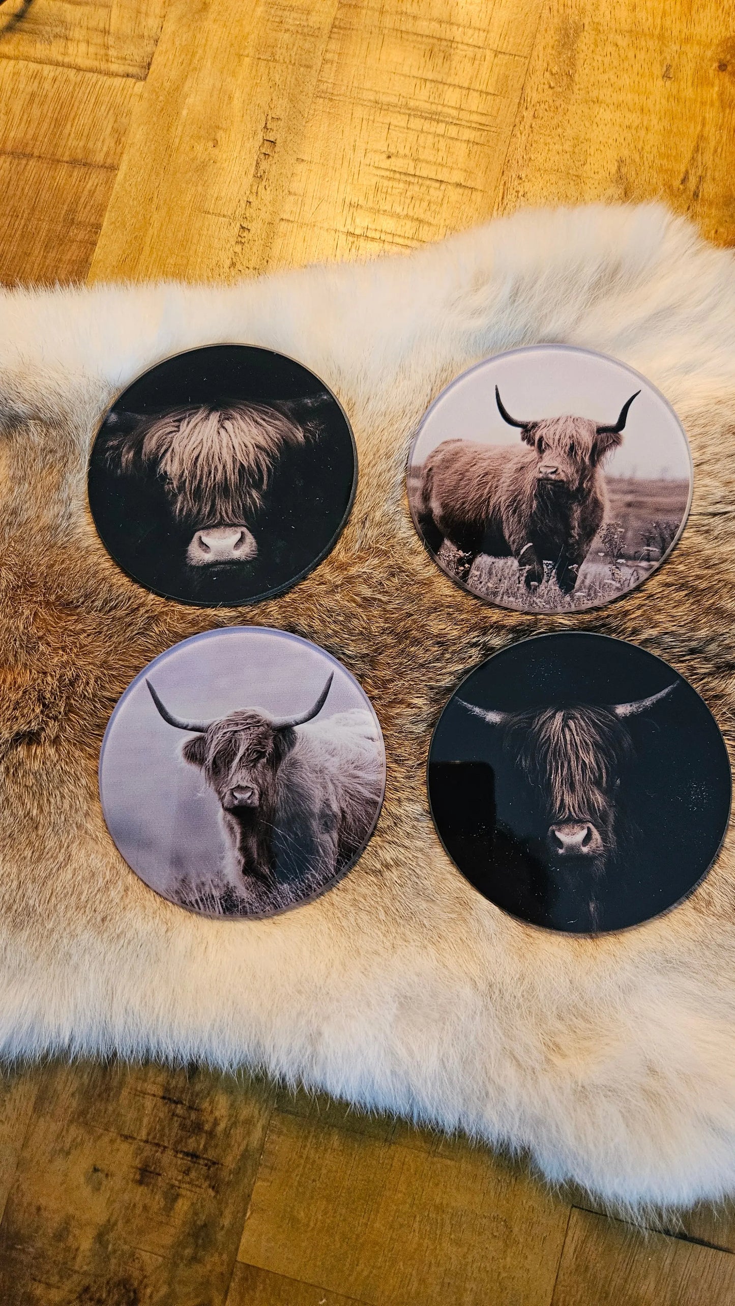 Onderzetters van glas met print O zo sfeervol