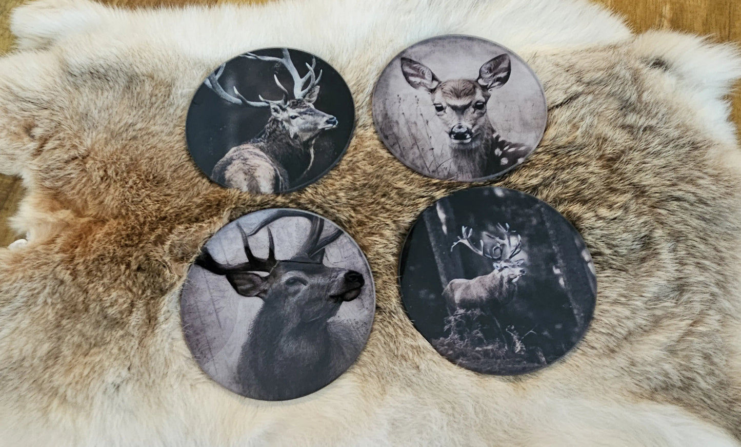 Onderzetters van glas met print O zo sfeervol