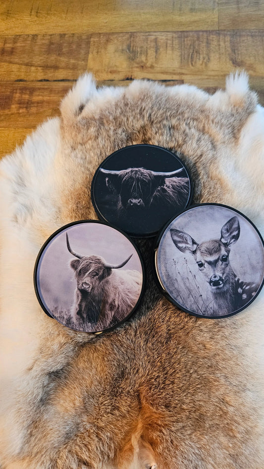 Onderzetters van glas met print O zo sfeervol