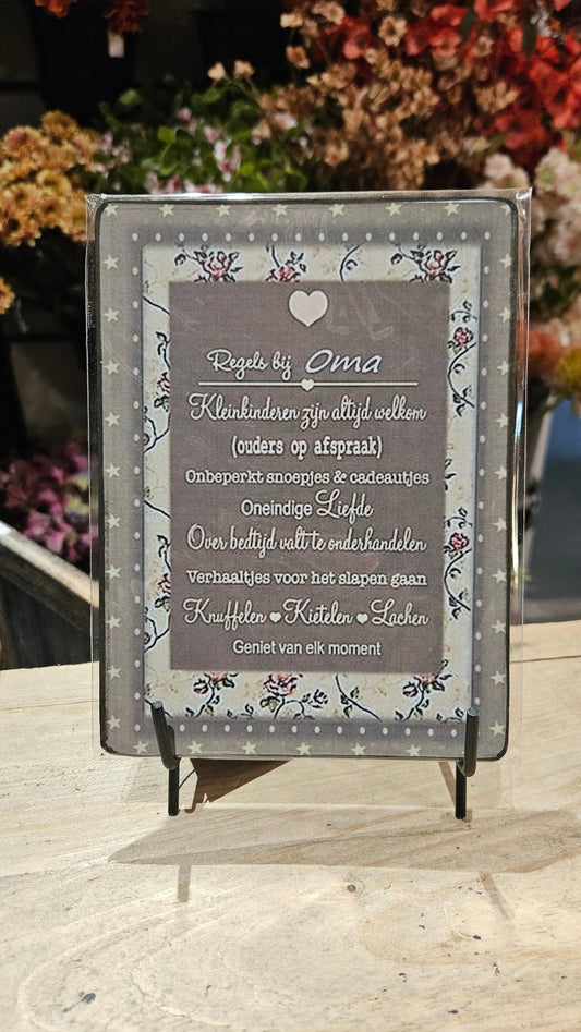 Tekst bordje no 4 O zo sfeervol