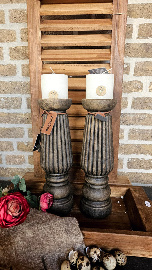 Brynxz Candleholder Luxury Relief L – Aardewerk Kandelaar | Brynxzonline.nl