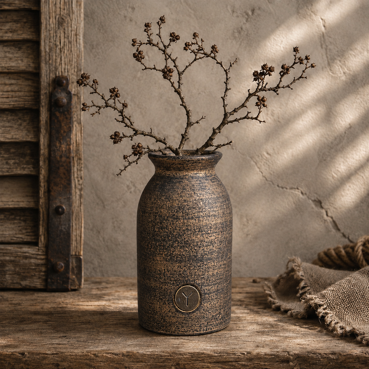 Brynxz Vase Neck Tall S – vaas met hals Ancient Bronze