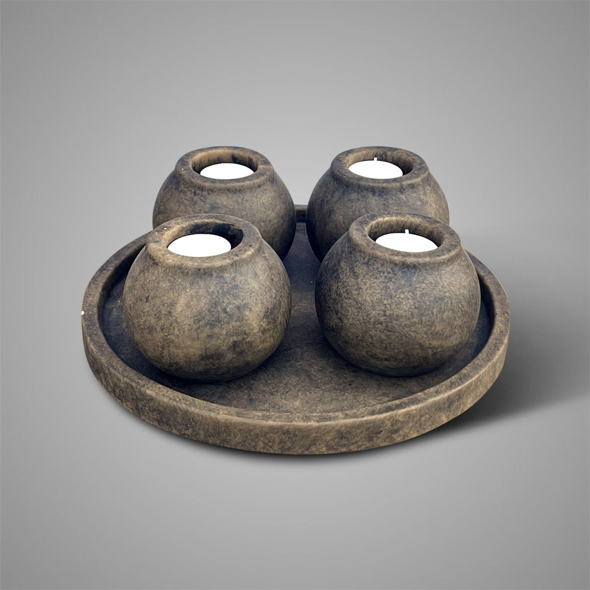 Brynxz Set of 4 Tealightcups on Plate