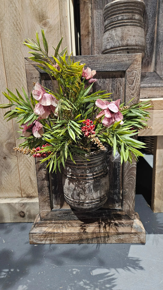 Houten wandbord met pot staand O zo sfeervol