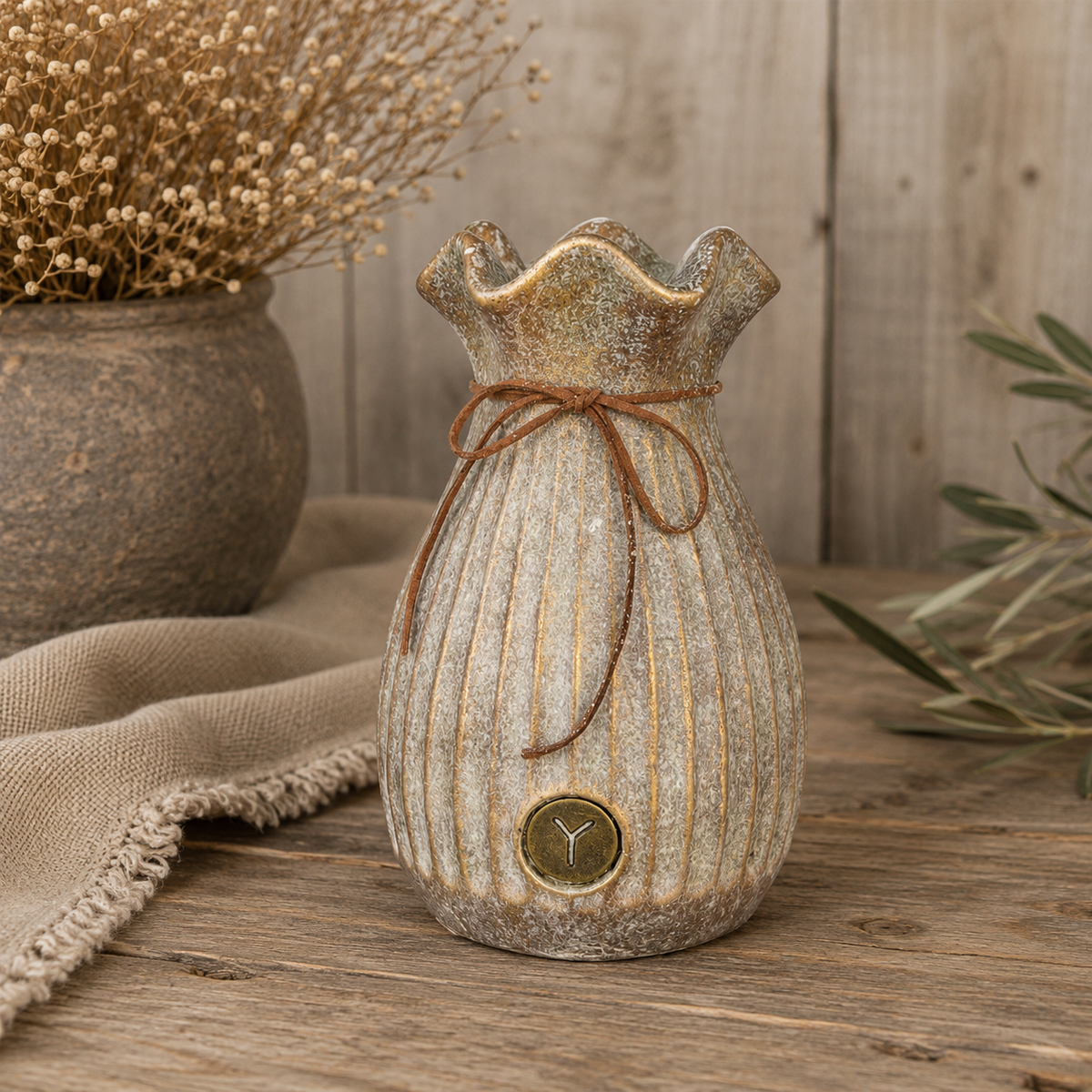 Brynxz bagsac decoratiepot met touw, maat M