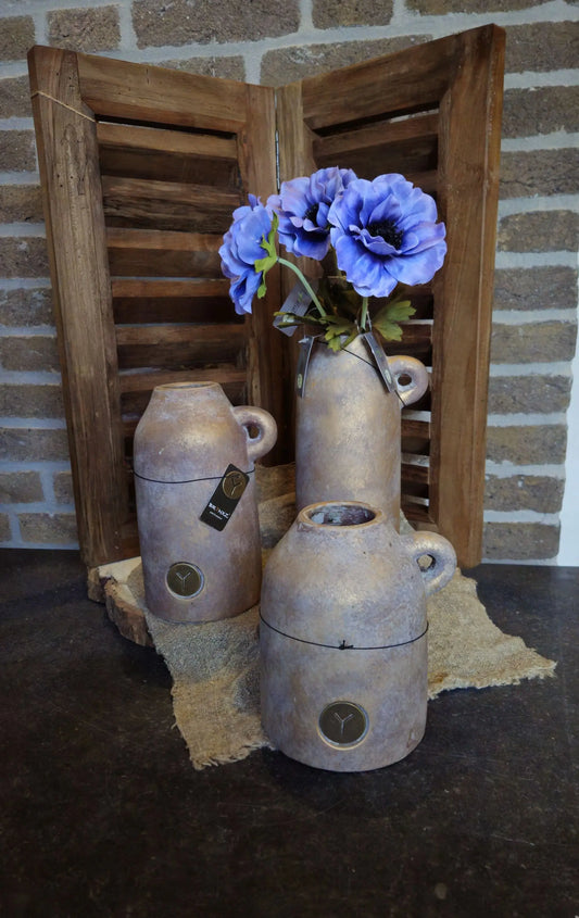Brynxz Bottle One Ear, aardewerken decoratiefles