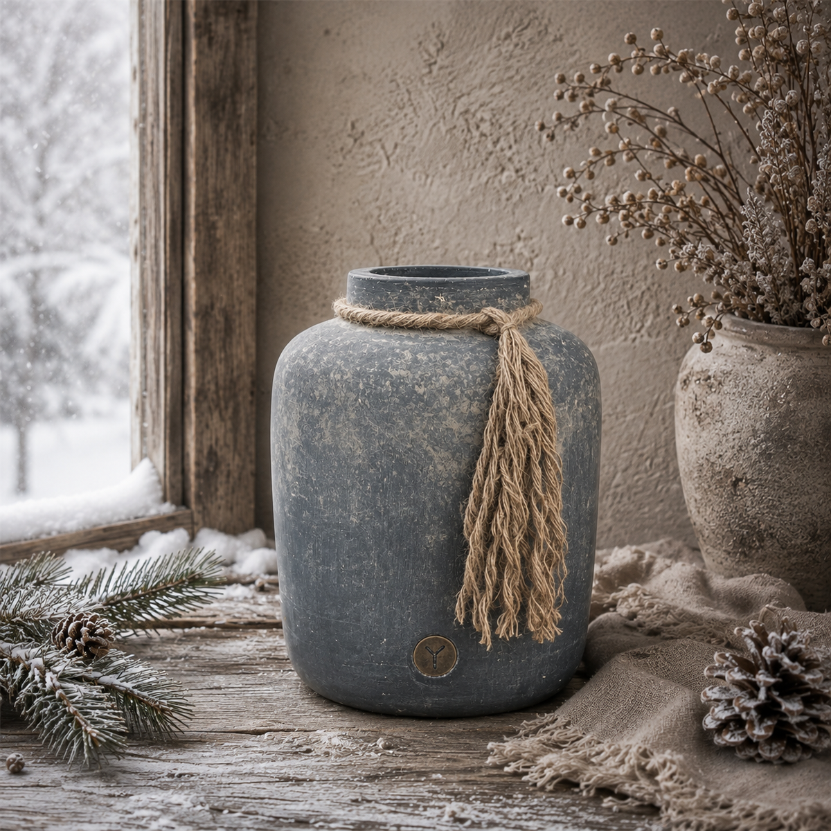 Brynxz Bottle Oval with Rope L – Brynxz ovale decoratiefles met touw