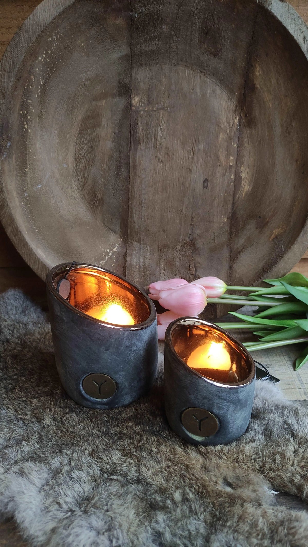 Brynxz Candlecupholder Skew Set van 2 – Aardewerk Kandelaar | Brynxzonline.nl