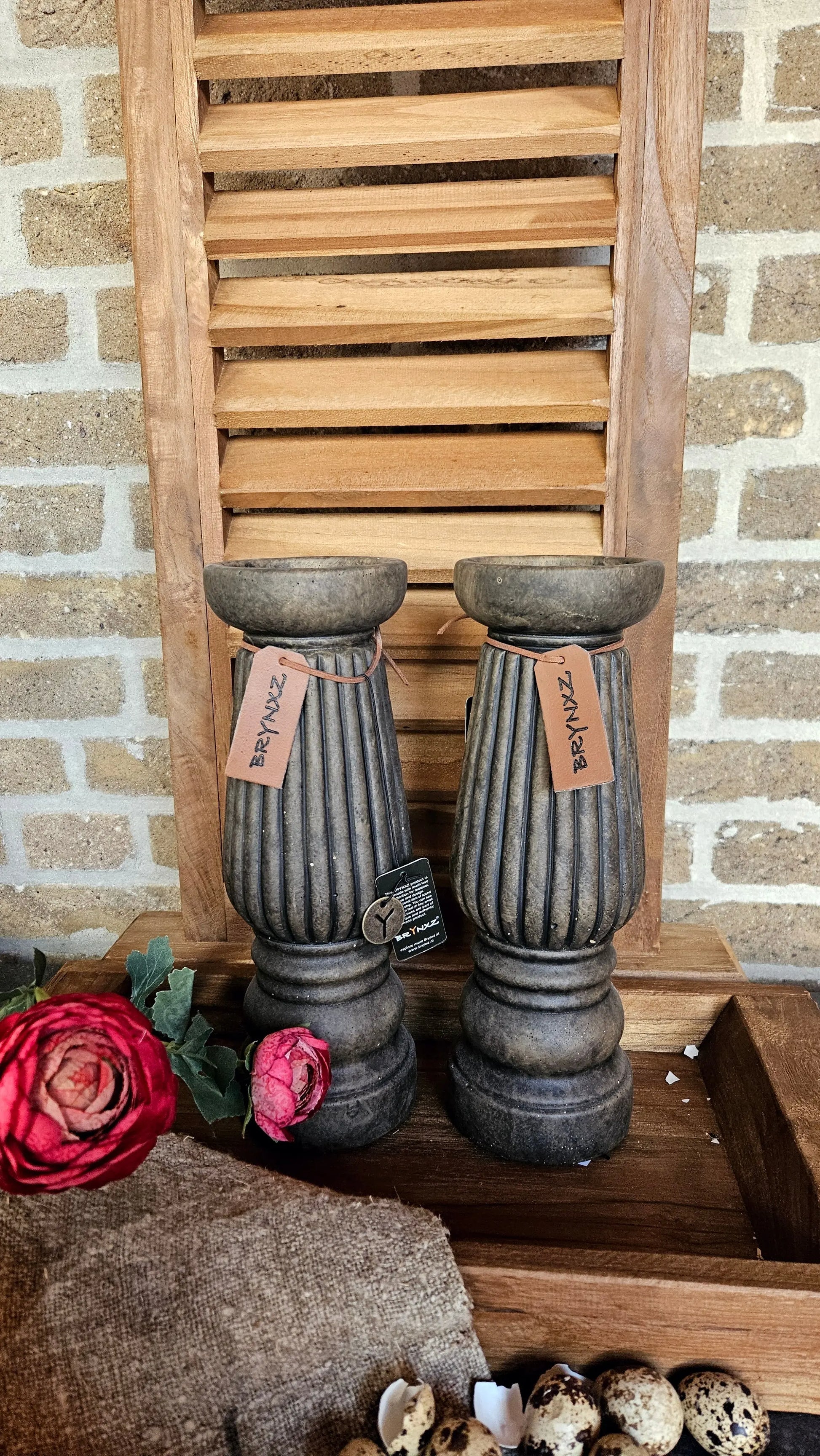 Brynxz Candleholder Luxury Relief M – Aardewerk Kandelaar | Brynxzonline.nl