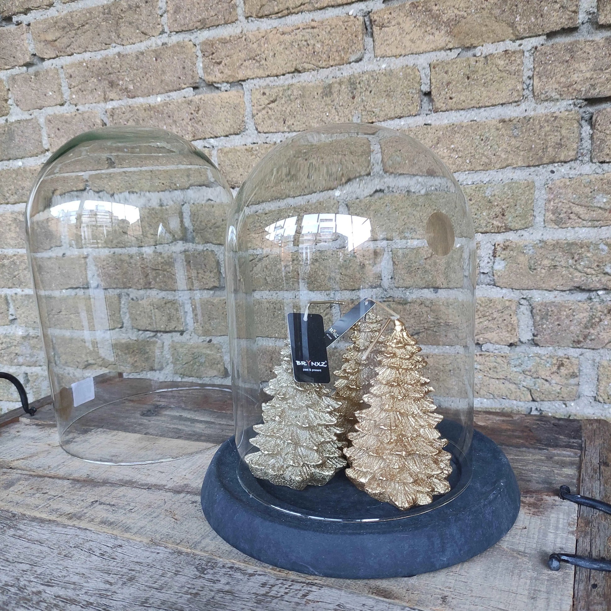 Brynxz ECO Glazen Stolpen Set van 2 close-up – Glazen Windlicht | Brynxzonline.nl