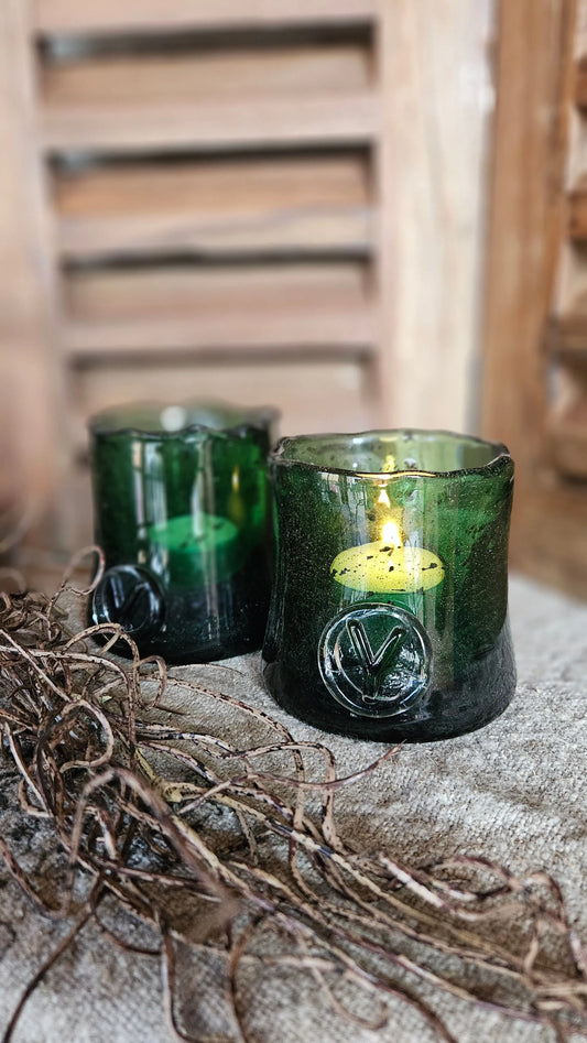 Brynxz Groen Glas Theelichthouder – Brynxz glas | Brynxzonline.nl