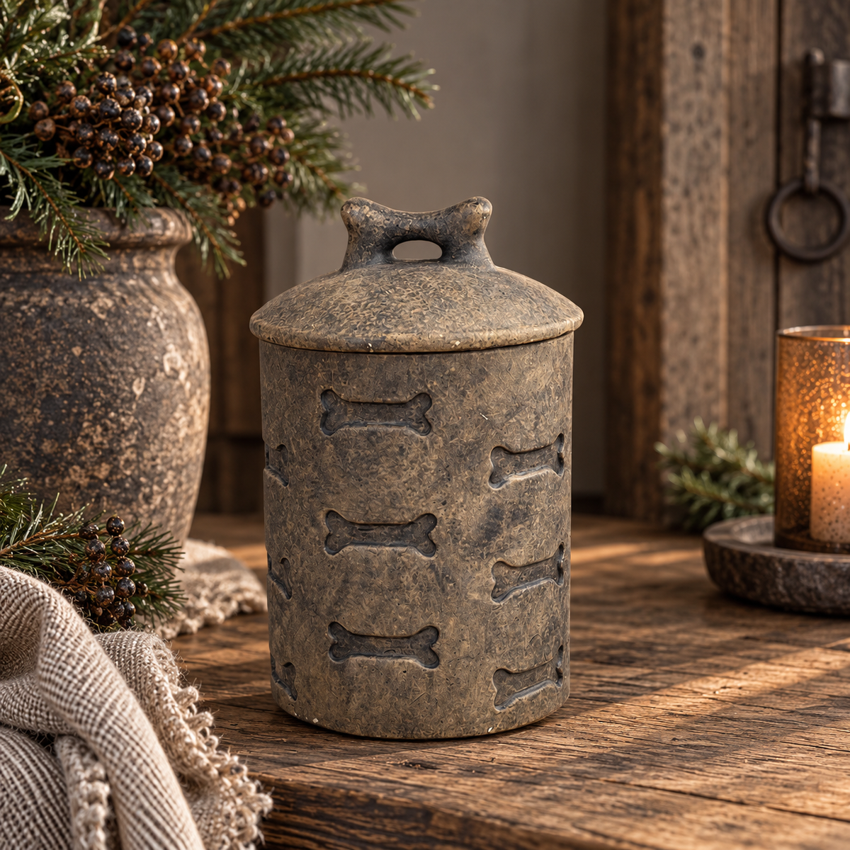 Brynxz Pots Jet's Storage, foto 3 – opbergpot met hondenprint, Majestic Brown