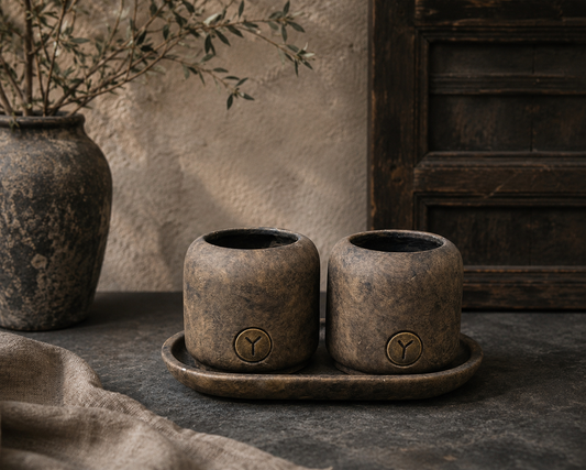 Brynxz Set of 2 Planter on a Plate – Brynxz plantenpot met schotel | Brynxzonline.nl
