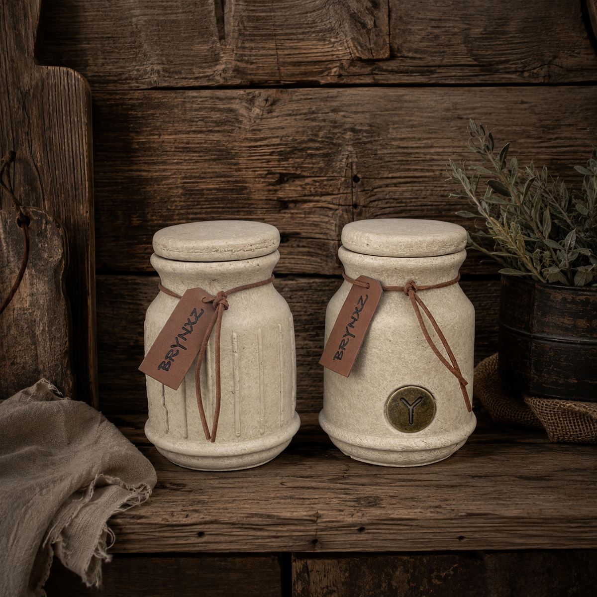 Brynxz Set of 2 Pot and Top Leather Rope – Brynxz pot met deksel