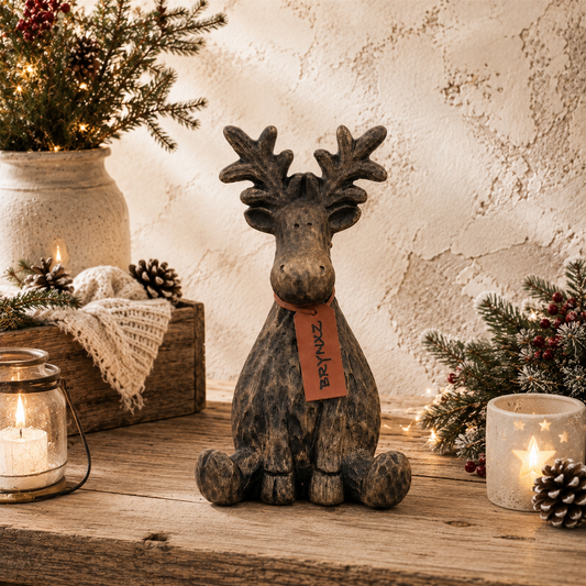 Brynxz Sitting Rudolph Himself L – Brynxz zittend rendier beeldje | Brynxzonline.nl
