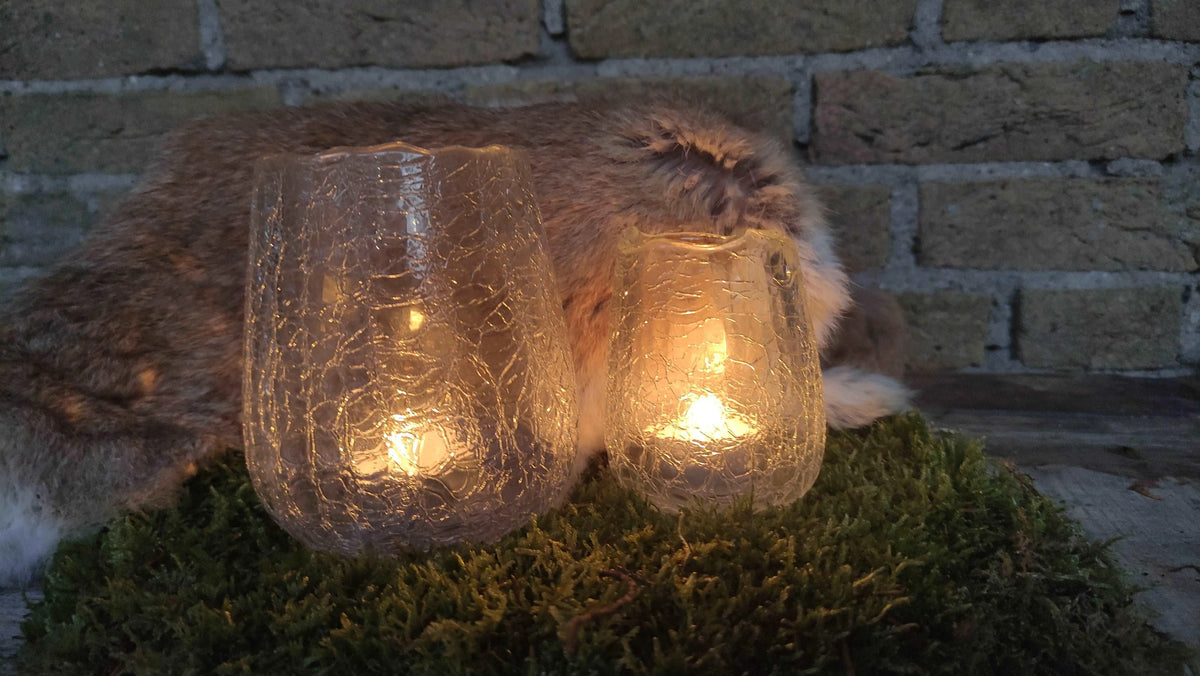 Brynxz Tealight Atmosphere Carved Clear Set van 2 – Glazen Windlicht | Brynxzonline.nl