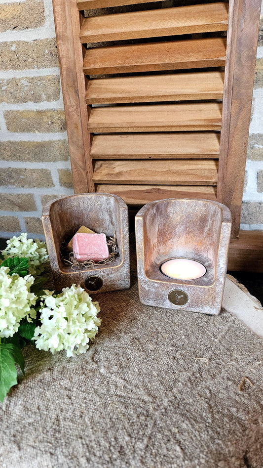 Brynxz Tealight Wall Cosy L, aardewerken wandkandelaar