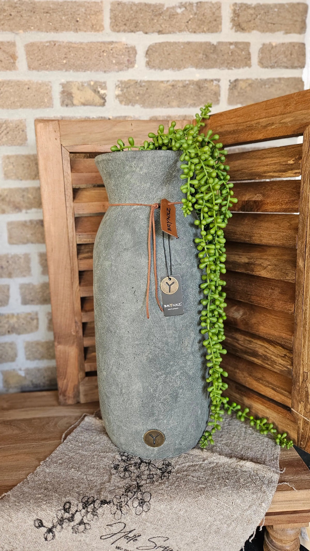 Brynxz Vase Leather Rope Luxury L – Brynxz vaas | Brynxzonline.nl