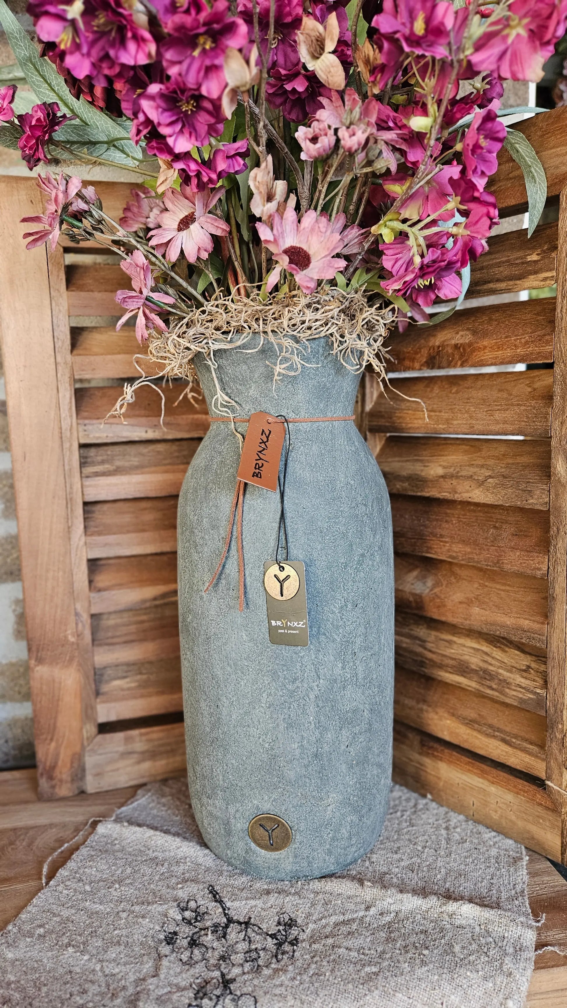 Brynxz Vase Leather Rope Luxury M – Brynxz vaas | Brynxzonline.nl
