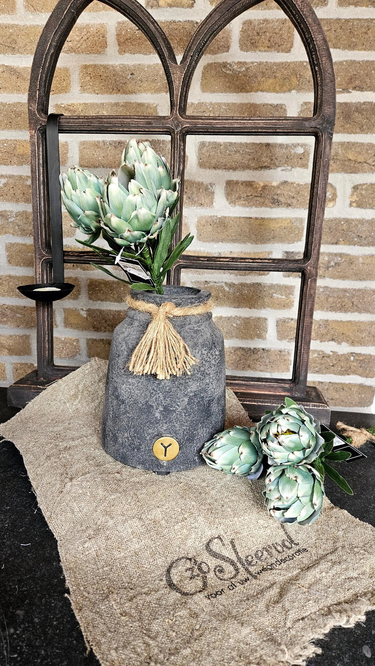 Kunst Artisjokken Bundel van 3 – kunstbloemen | Brynxzonline.nl