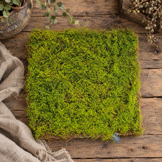 Real Touch mosmat 50 x 50 cm op een houten tafel