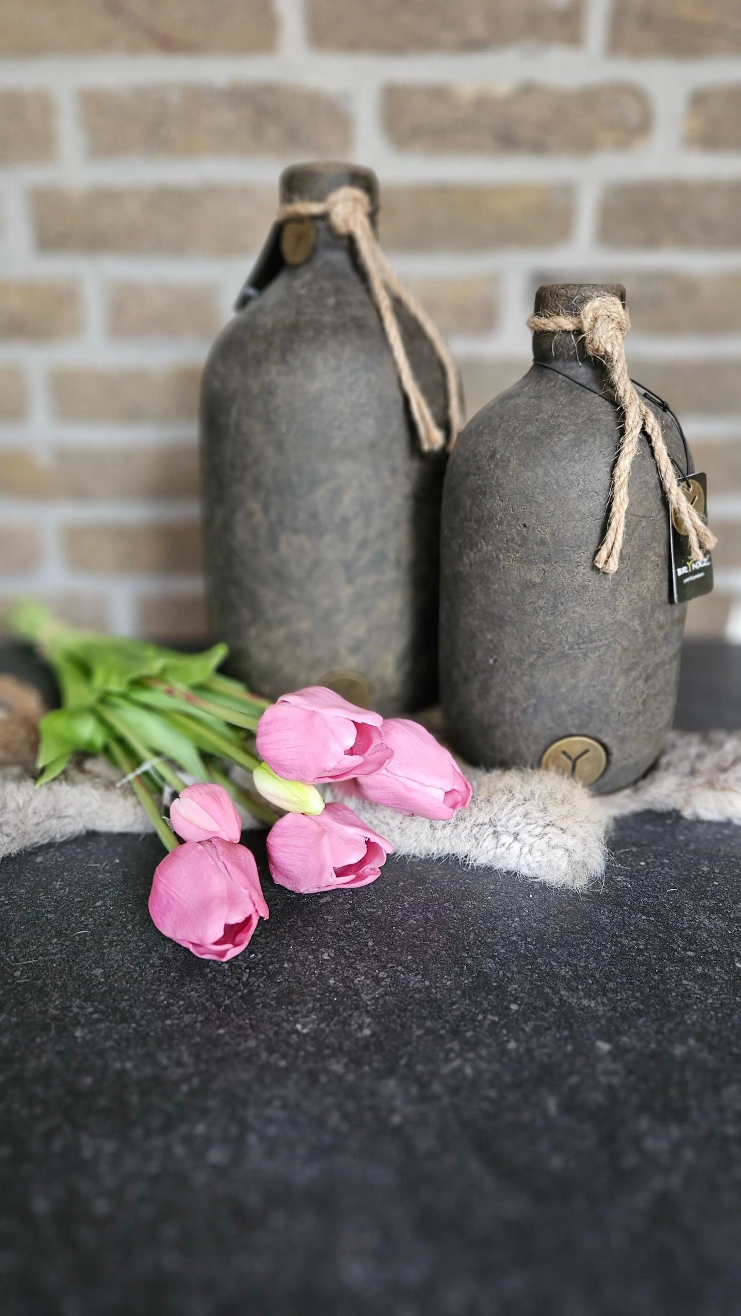 Real Touch Tulpen 46 cm Donker Roze – Zijden Kunstbloem | Brynxzonline.nl