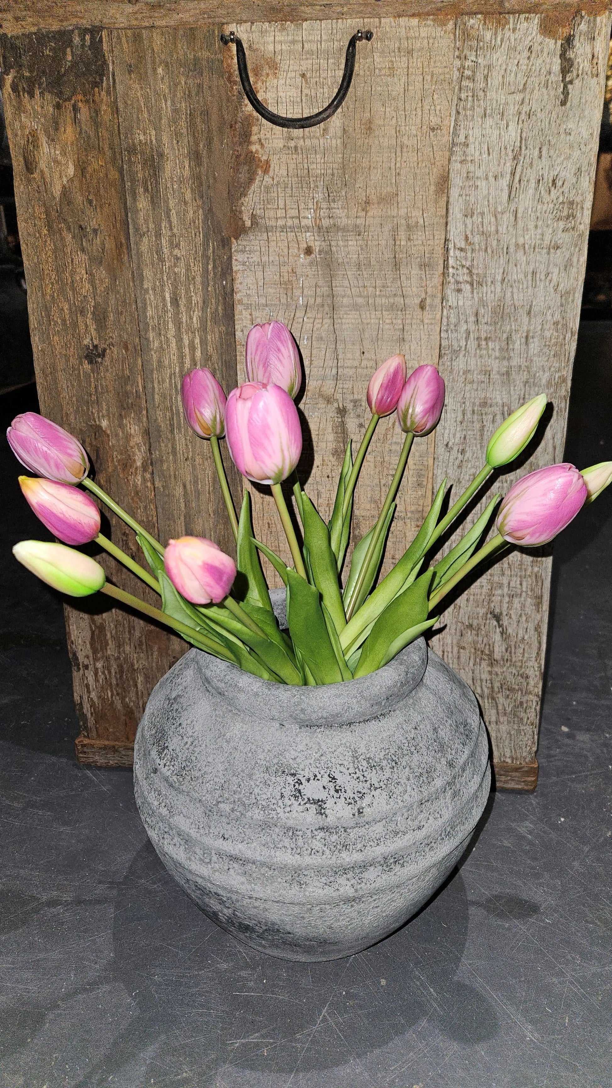 Real Touch Tulpen 40 cm bos van 12 roze – kunst tulpen | Brynxzonline.nl