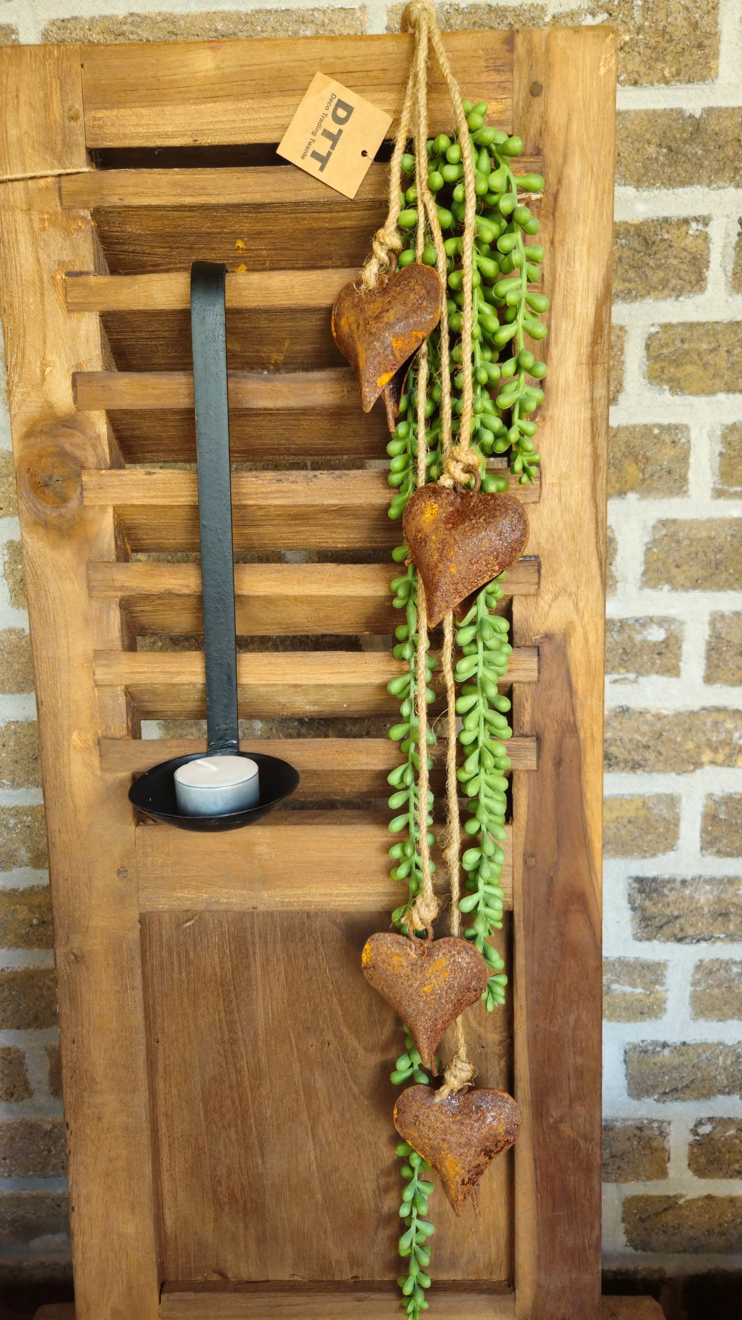 Roest slinger met 4 Hart belletjes – belletjes slinger | Brynxzonline.nl