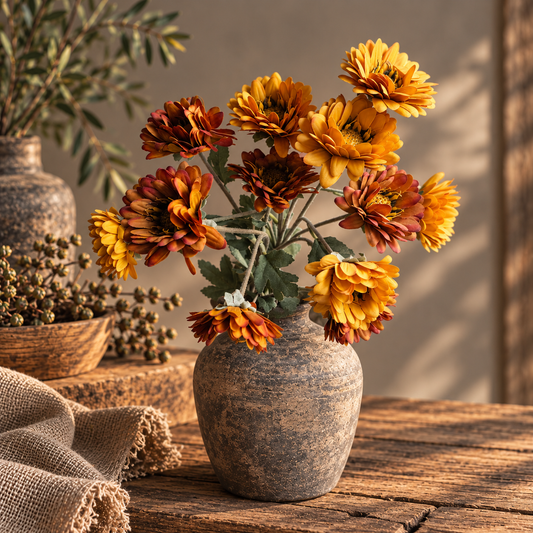 Sylxz Asters – kunstbloem in herfstkleuren van 73 cm, sfeerfoto