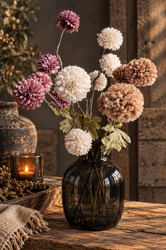 Sylxz Chrysanthemum – kunstbloem van 52 cm, sfeerfoto