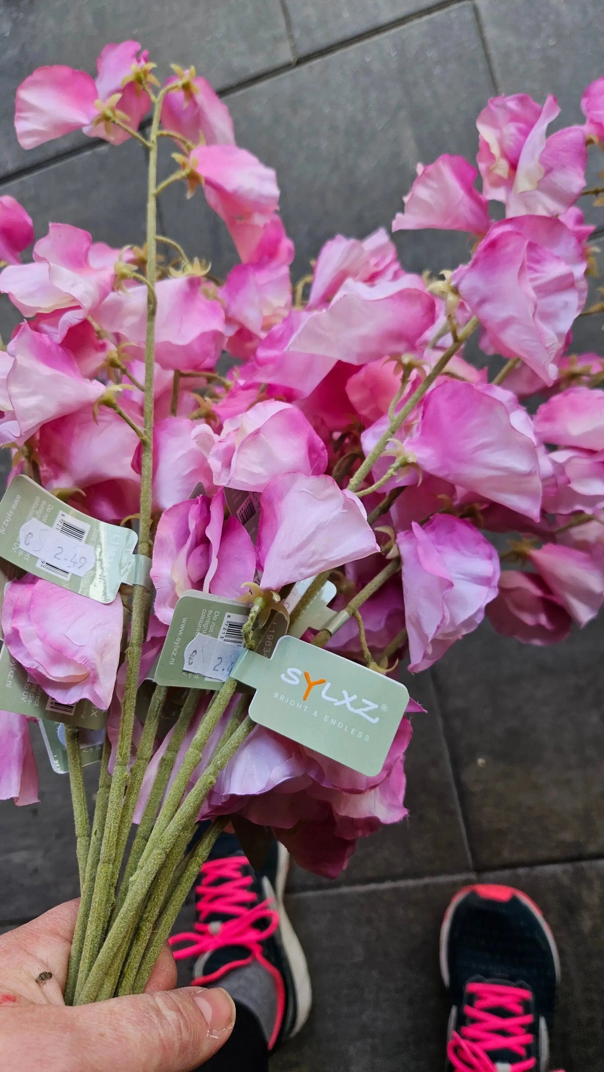 Sylxz Lathyrus Spring 2026 58 cm close-up – kunstbloemen | Brynxzonline.nl