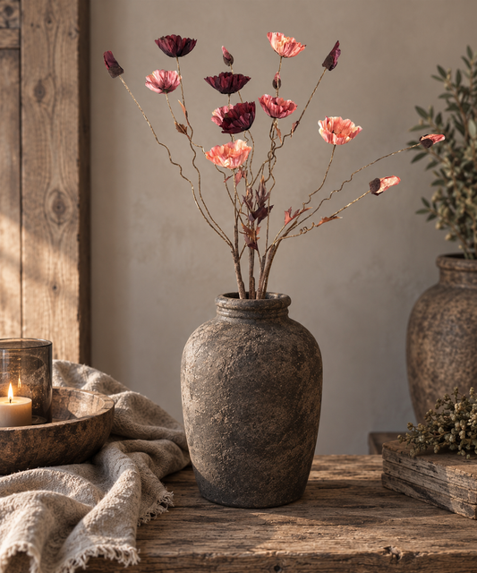 Sylxz Poppy Twist Autumnrange 2026 – zijden bloemtak van 90 cm