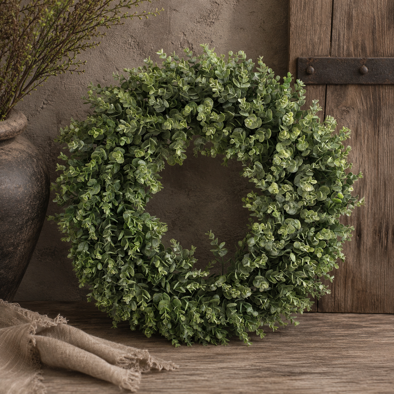 Sylxz Wreath Eucalyptus Grey Green L – Sylxz eucalyptus kunstkrans | Brynxzonline.nl