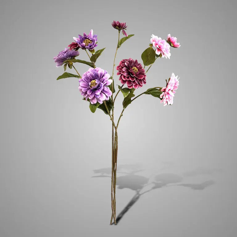 Sylxz Zinia Blue/Purple/Pink 72 cm – kunstbloemen