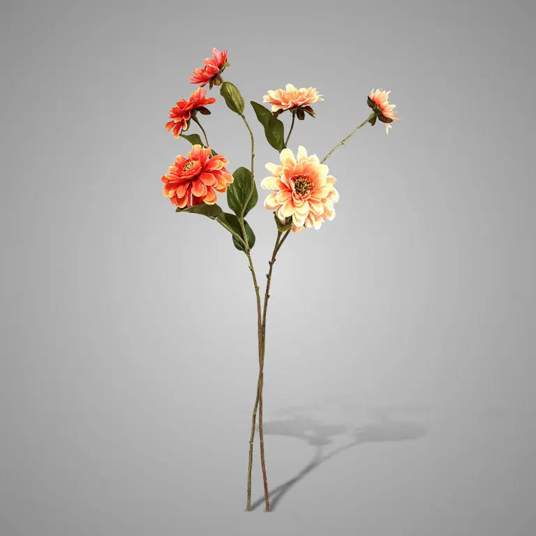 Sylxz Zinia Salmon/Orange 72 cm – kunstbloemen