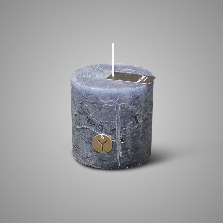 RUSTIC CANDLE BLACK BLUE D.10 H.10