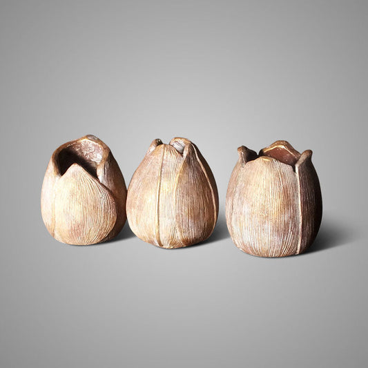 Set of 3 Tulip Vases Jewel D.12 H.13